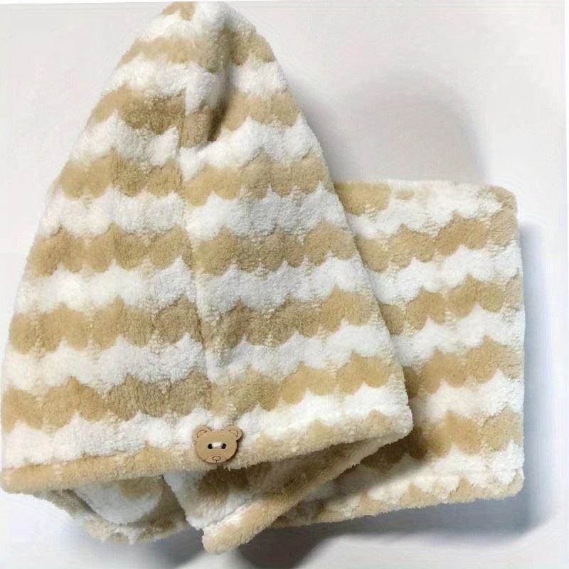 Coral Velvet Hair Drying Cap Absorbent Towel for Women