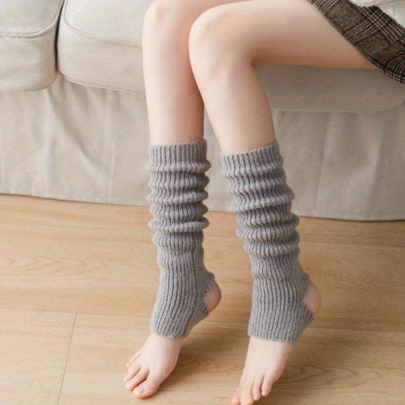 Solid Knit Leg Warmer Winter Thermal Foot Socks