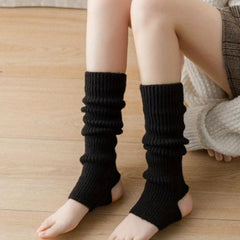 Solid Knit Leg Warmer Winter Thermal Foot Socks