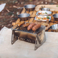 Foldable Stainless Steel BBQ Grill Portable Charcoal Stove