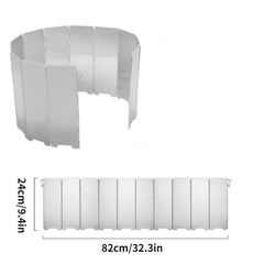 10 Panels Folding Stove Windscreen Aluminium Alloy Windshield