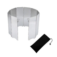 10 Panels Folding Stove Windscreen Aluminium Alloy Windshield