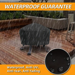 Waterproof Round Fire Pit Cover Heavy Duty PVC Coating Buckles Drawstring