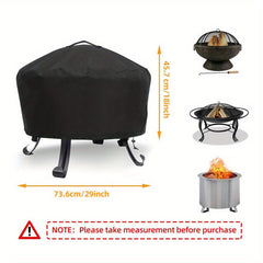 Waterproof Round Fire Pit Cover Heavy Duty PVC Coating Buckles Drawstring