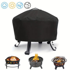 Waterproof Round Fire Pit Cover Heavy Duty PVC Coating Buckles Drawstring