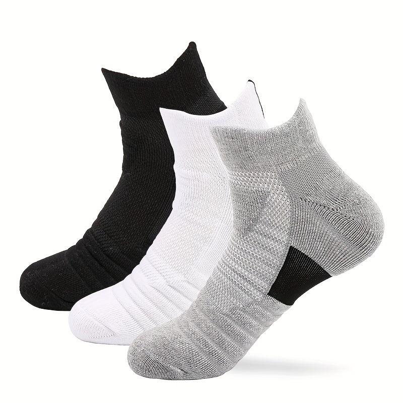 3 Pairs Breathable Anti-Slip Ankle Socks for Sports, Basketball, Jogging