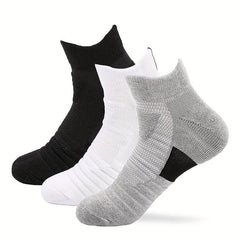 3 Pairs Breathable Anti-Slip Ankle Socks for Sports, Basketball, Jogging