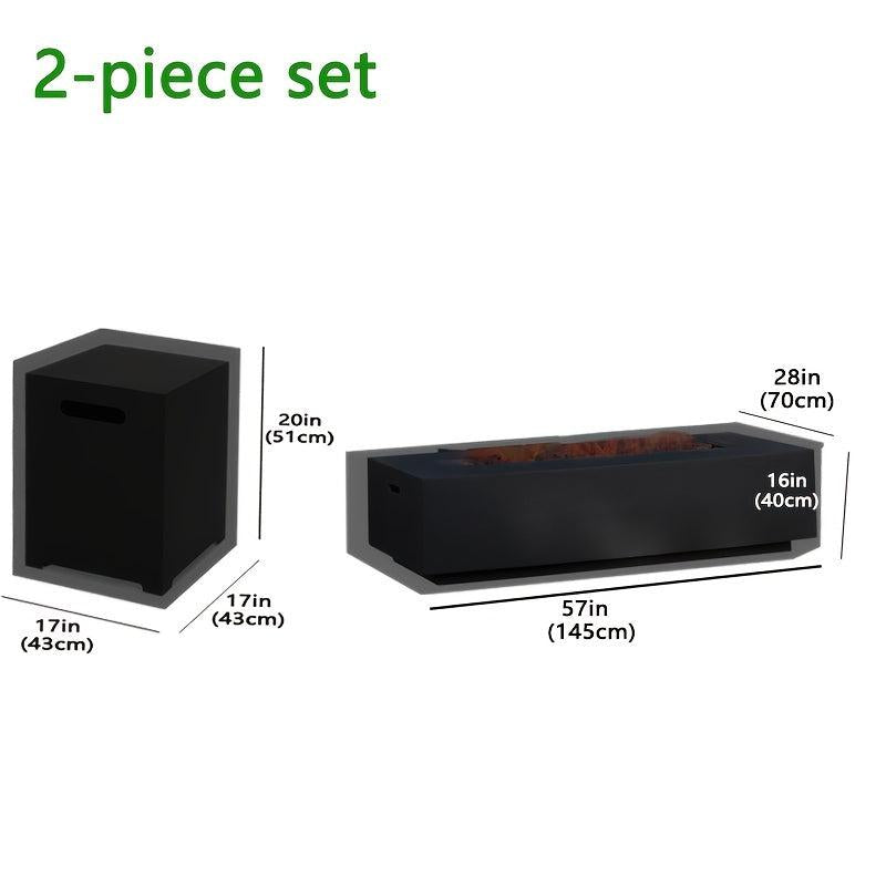 Waterproof Rectangular Gas Fire Pit Table Cover
