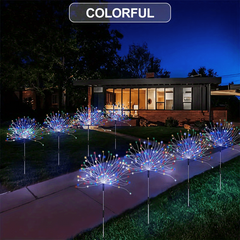 Solar Grass Dandelion Fireworks Lights - 8 Lighting Modes