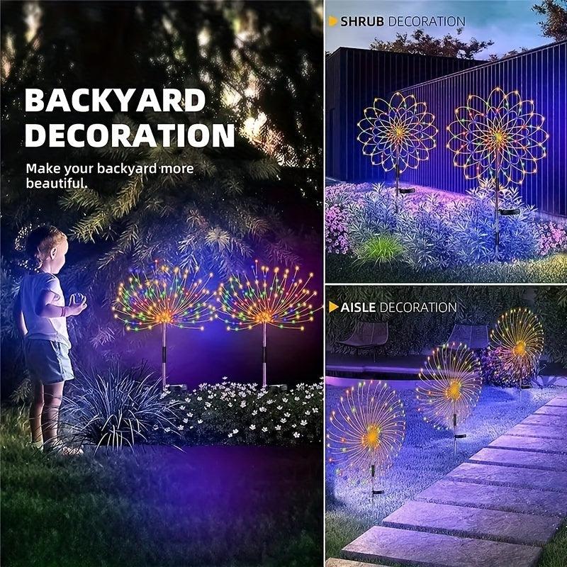 Solar Grass Dandelion Fireworks Lights - 8 Lighting Modes