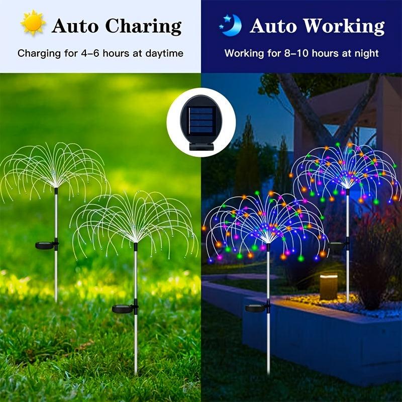 Solar Grass Dandelion Fireworks Lights - 8 Lighting Modes