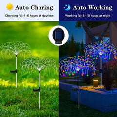 Solar Grass Dandelion Fireworks Lights - 8 Lighting Modes