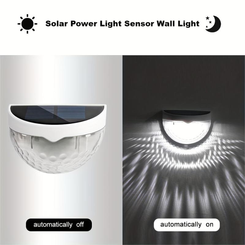 Solar Fence Lights 6 Pack Waterproof LED Garden Home Outdoor Lamp
