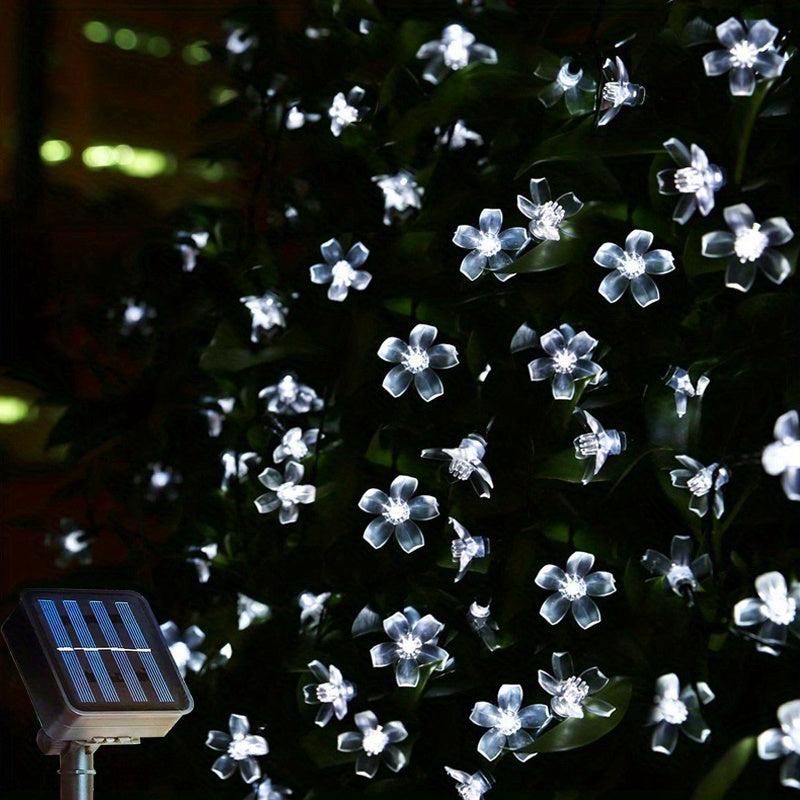 Solar Garden Light LED Flower Fairy String Lights Outdoor Christmas Lamp