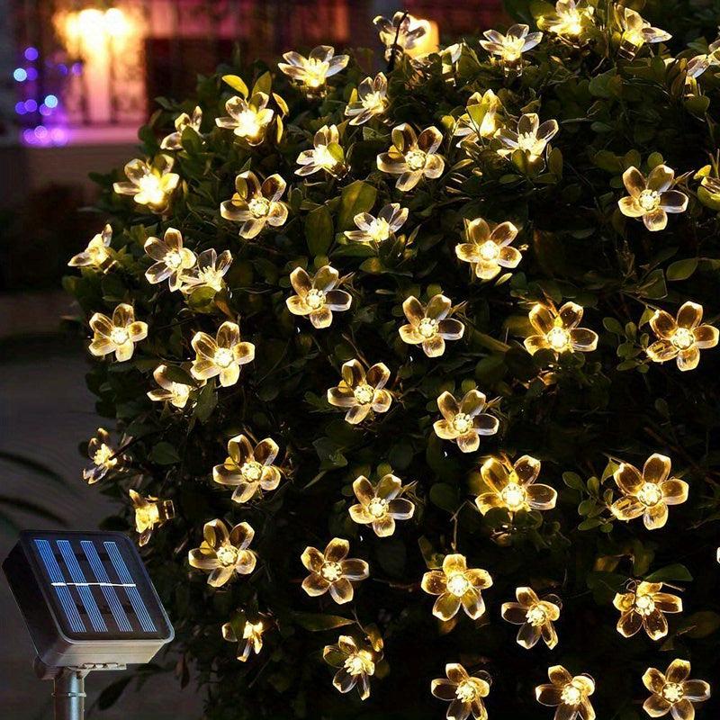 Solar Garden Light LED Flower Fairy String Lights Outdoor Christmas Lamp
