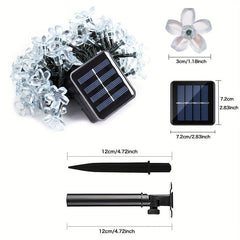 Solar Garden Light LED Flower Fairy String Lights Outdoor Christmas Lamp