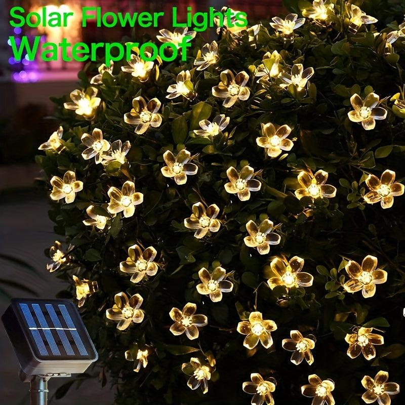 Solar Garden Light LED Flower Fairy String Lights Outdoor Christmas Lamp