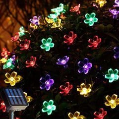 Solar Garden Light LED Flower Fairy String Lights Outdoor Christmas Lamp