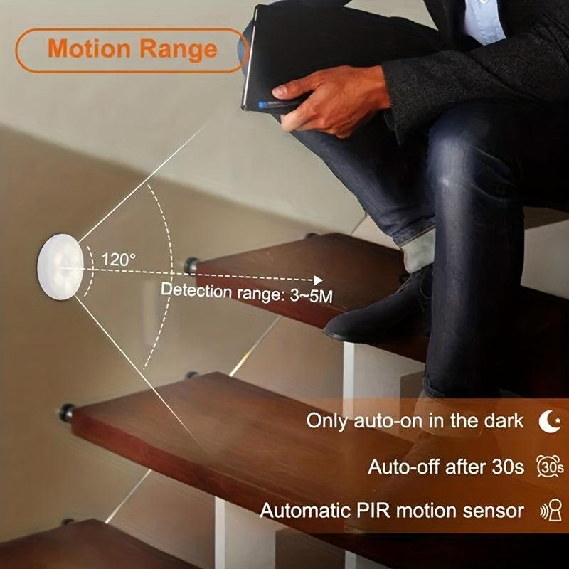 8 LED Motion Sensor Night Light USB Rechargeable Outdoor Deck Light