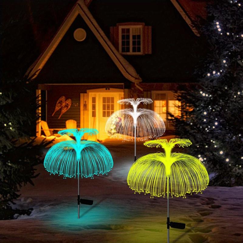 Solar Flower Lights Outdoor Garden Double Layer Jellyfish Solar Yard Lights