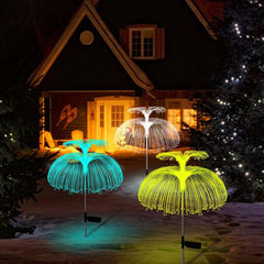 Solar Flower Lights Outdoor Garden Double Layer Jellyfish Solar Yard Lights
