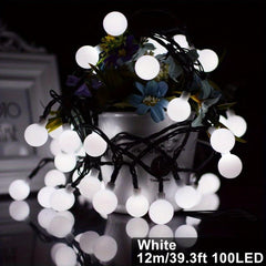 8 Pattern LED Solar Ball String Lights Outdoor Waterproof