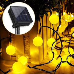 8 Pattern LED Solar Ball String Lights Outdoor Waterproof