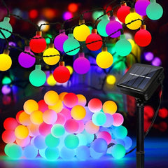 8 Pattern LED Solar Ball String Lights Outdoor Waterproof