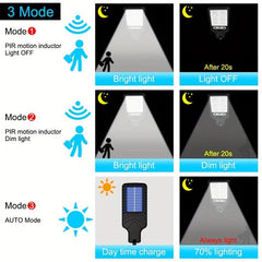 2200W Solar Sensor Street Light with Remote Control LED Wall Light