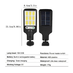 2200W Solar Sensor Street Light with Remote Control LED Wall Light