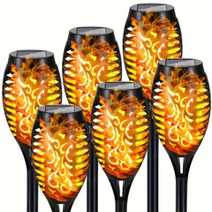 Solar Halloween Lights Outdoor 12LED Torch Lights Flickering Flame Garden Decor