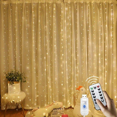 300 LEDs Curtain Fairy Lights String USB 8 Modes Indoor Party Bedroom Decor