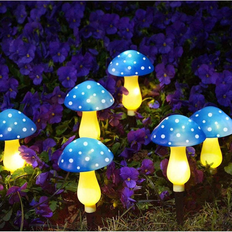 8pcs Solar Mushroom Lights LED Garden Stake Lights 8 Modes Halloween Decor