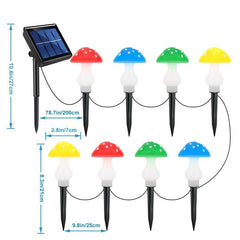 8pcs Solar Mushroom Lights LED Garden Stake Lights 8 Modes Halloween Decor