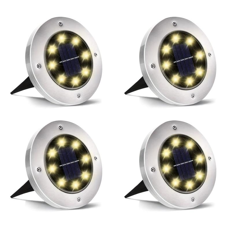 Solar Ground Lights 8LED Upgraded Outdoor Garden Waterproof