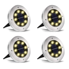 Solar Ground Lights 8LED Upgraded Outdoor Garden Waterproof
