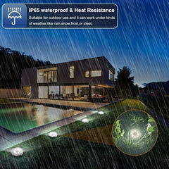 Solar Ground Lights 8LED Upgraded Outdoor Garden Waterproof