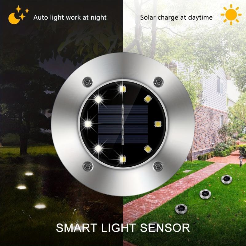 Solar Ground Lights 8LED Upgraded Outdoor Garden Waterproof