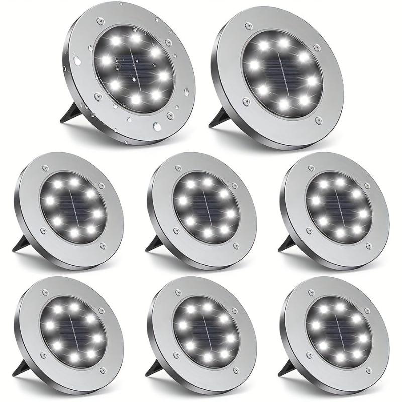 Solar Ground Lights 8LED Upgraded Outdoor Garden Waterproof