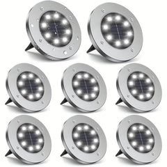 Solar Ground Lights 8LED Upgraded Outdoor Garden Waterproof
