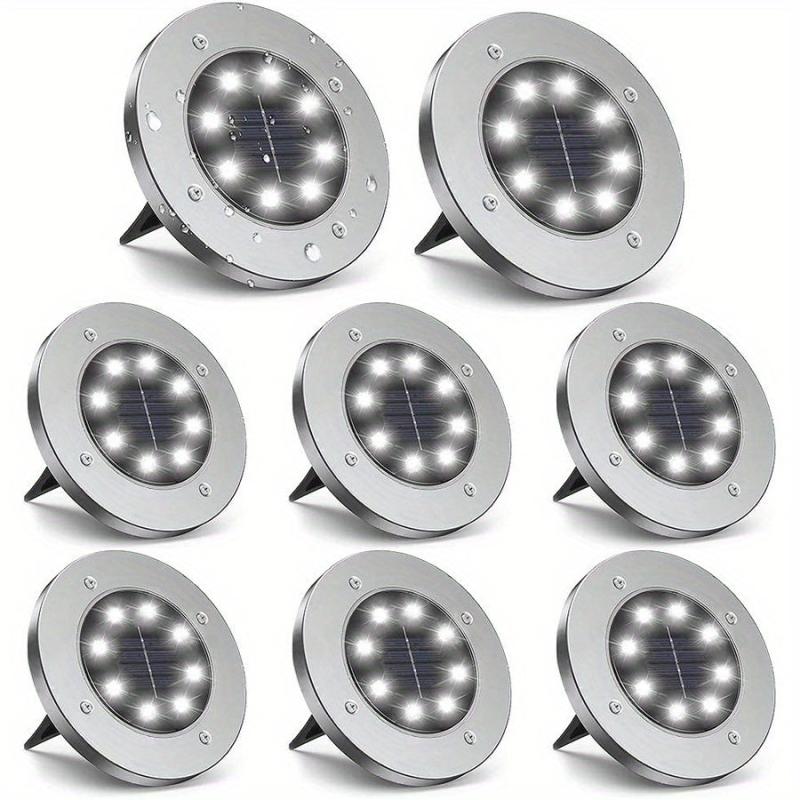Solar Ground Lights 8LED Upgraded Outdoor Garden Waterproof