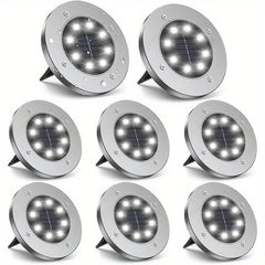 Solar Ground Lights 8LED Upgraded Outdoor Garden Waterproof