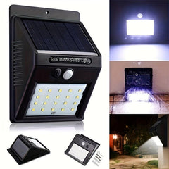 Outdoor Solar Wall Lights with Human Body Sensor - Waterproof