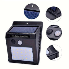 Outdoor Solar Wall Lights with Human Body Sensor - Waterproof