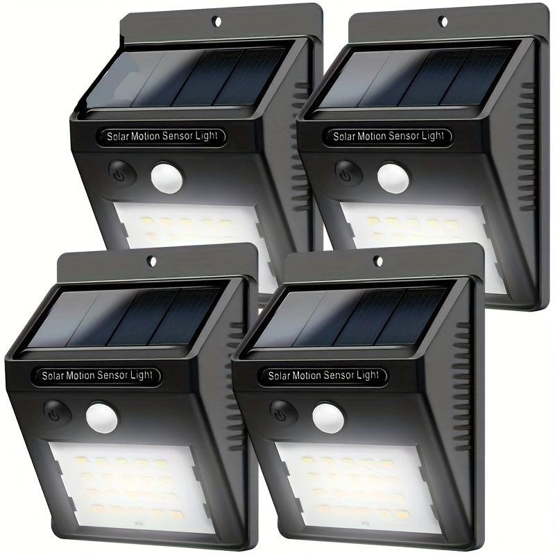 Outdoor Solar Wall Lights with Human Body Sensor - Waterproof
