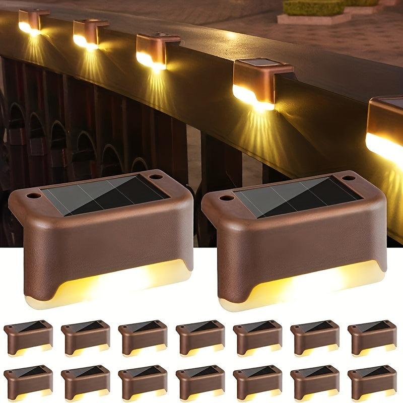 8pcs Solar Exterior Wall Light LED Deck Light Waterproof Outdoor Decoration