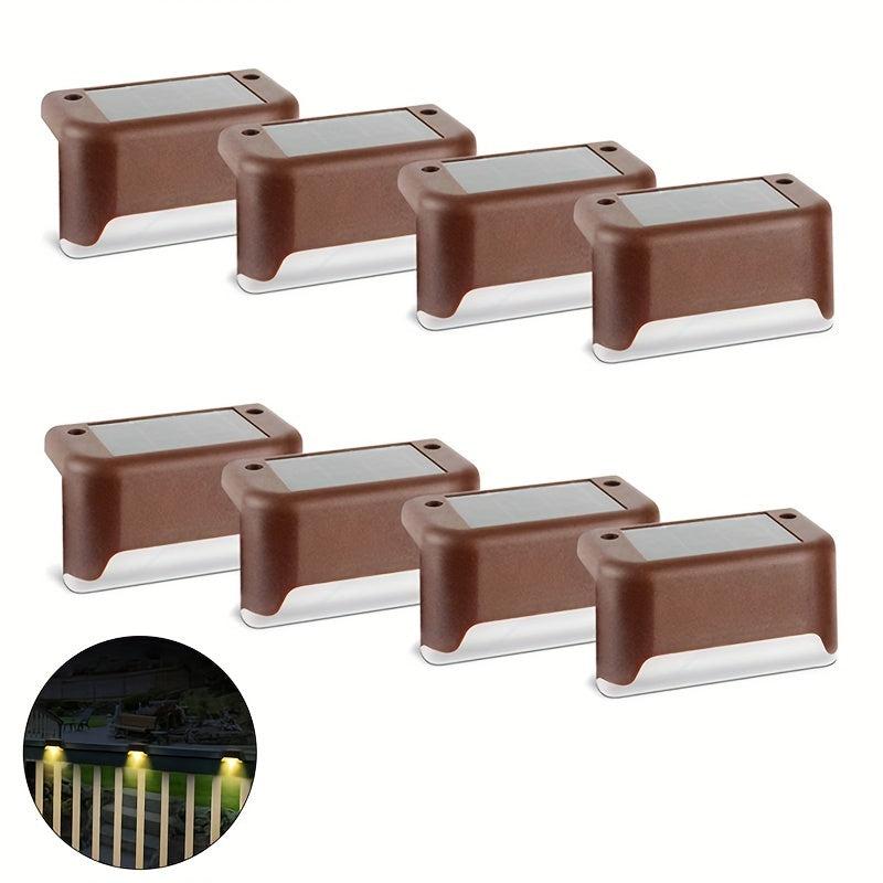 8pcs Solar Exterior Wall Light LED Deck Light Waterproof Outdoor Decoration