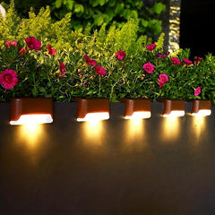 8pcs Solar Exterior Wall Light LED Deck Light Waterproof Outdoor Decoration