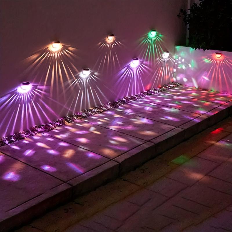 2 Pack Solar Fence Lights Outdoor Waterproof Deck Lights