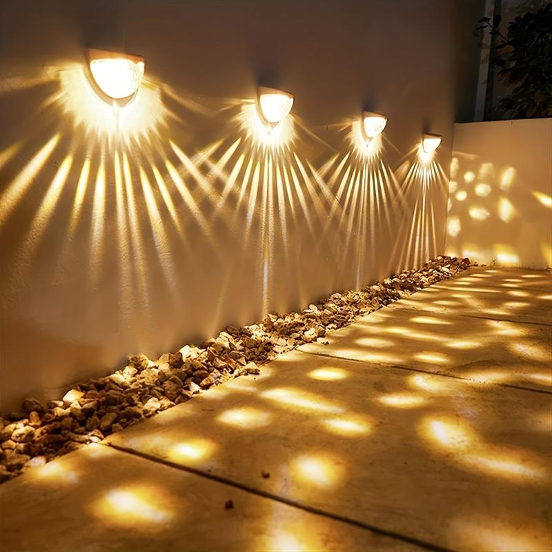 2 Pack Solar Fence Lights Outdoor Waterproof Deck Lights